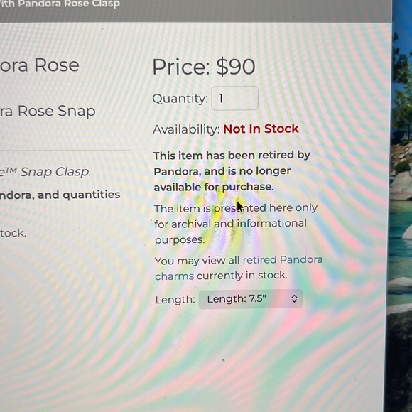 Pandora Rose Gold Snap Clasp and sterling silver bracelet 7.5” - Picture 8 of 11